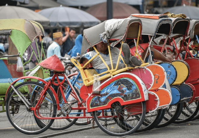 Becak in Indonesia